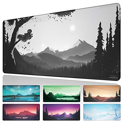 PhaseByte Hidden Peak Extended Gaming Mouse Pad Large - Non-Slip Gaming Mouse Mat with Stitched Edges, Smooth Micro-Fiber Computer Desk Mat, Hand Washable Gaming Mousepad, 35.4