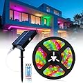 UT Solar LED Strip Lights Outdoor, 16.4ft 280 LEDs Solar Powered Color Changing LED Strip with 8 Lighting Modes IP67 Waterproof Decorative Rope Lights for Yard Trees Garden