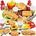 BUYGER Dinette Enfant Hamburger Jouet Aliment Cuisine avec Plateau Frites Hot-Dogs, Jeu d'imitation 3 4 5 Ans