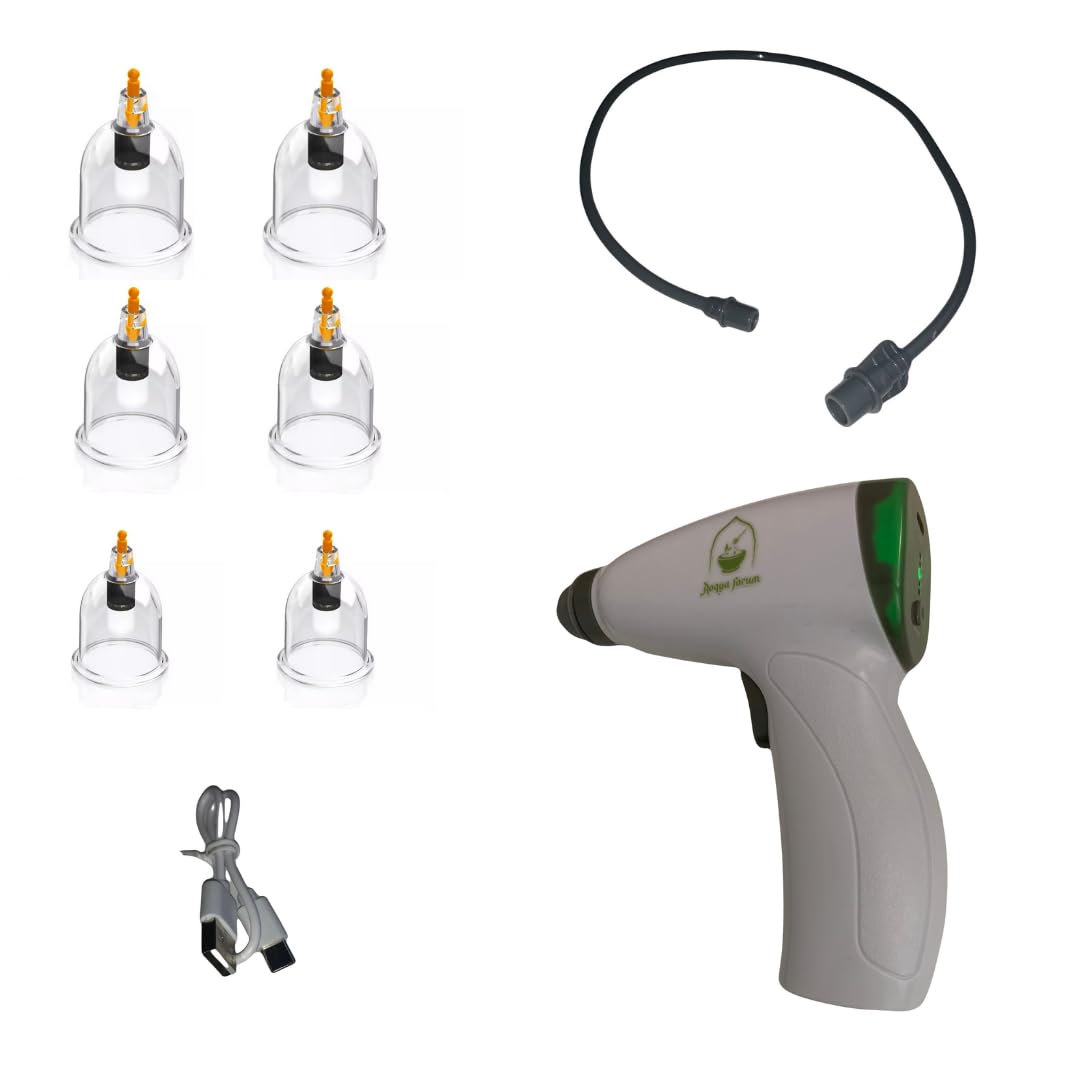 Kit Ventouses Anti-Cellulite Électrique Professionnnel - Hijama 6 Ventouses Massage Dos avec Extension - Masseur Anti-Cellulite - Appareil Drainage Lymphatique Rechargeable