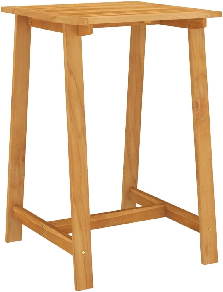 MakastleGarden Bar Table 40.9 Inch Outdoor Bar Height Bistro Table with Slat Table Top and Wooden Frame, Suitable for Patio, Back, Yard, Cafes, Bistro, Brown