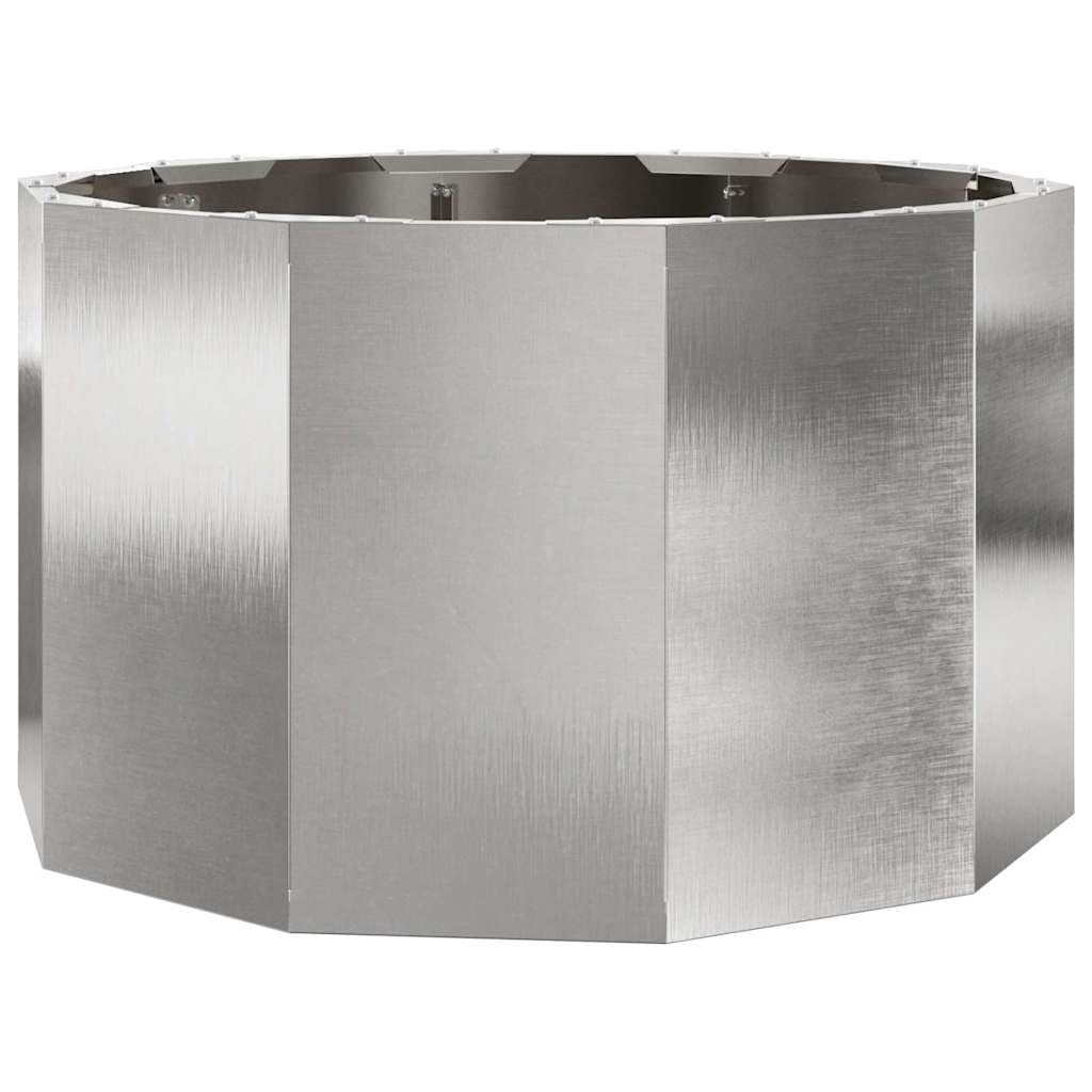 Pot de fleurs rond en acier inoxydable 60x60cm argenté pour décorer votre terrasse