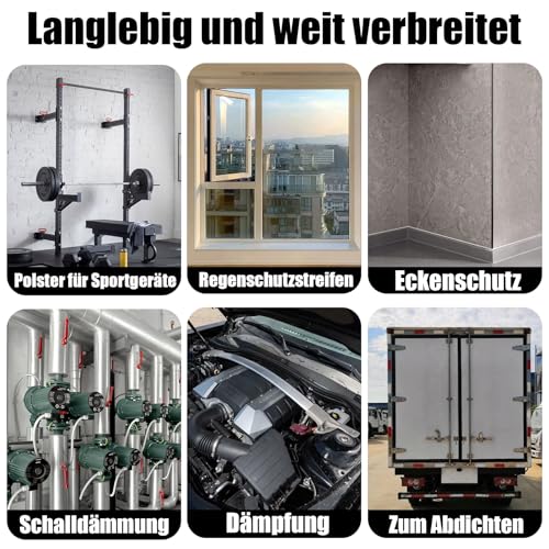 Gummistreifen selbstklebend, Neopren Gummimatte Gummiplatte, Vollgummi Gummiprofil, für Abdichtung, DIY, Bodenschutz, Stoßdämpfung, Anti-Rutsch, 25mm(B) x1.5mm(D) x3m(L)