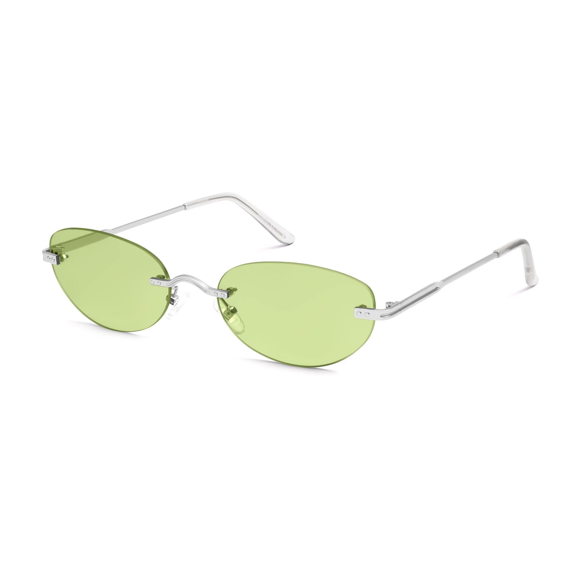 SOJOSRetro Small Oval Sunglasses Womens Trendy Rimless Sun Glasses Vintage Narrow Shades SJ1242