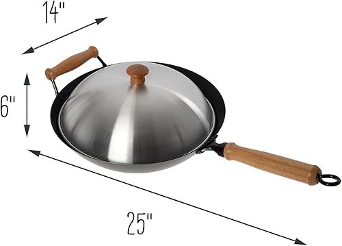 Miniatura 10 de Joyce Chen 22-0040 Pro Chef Wok de fondo plano con revestimiento antiadherente Excalibur 14 pulgadas