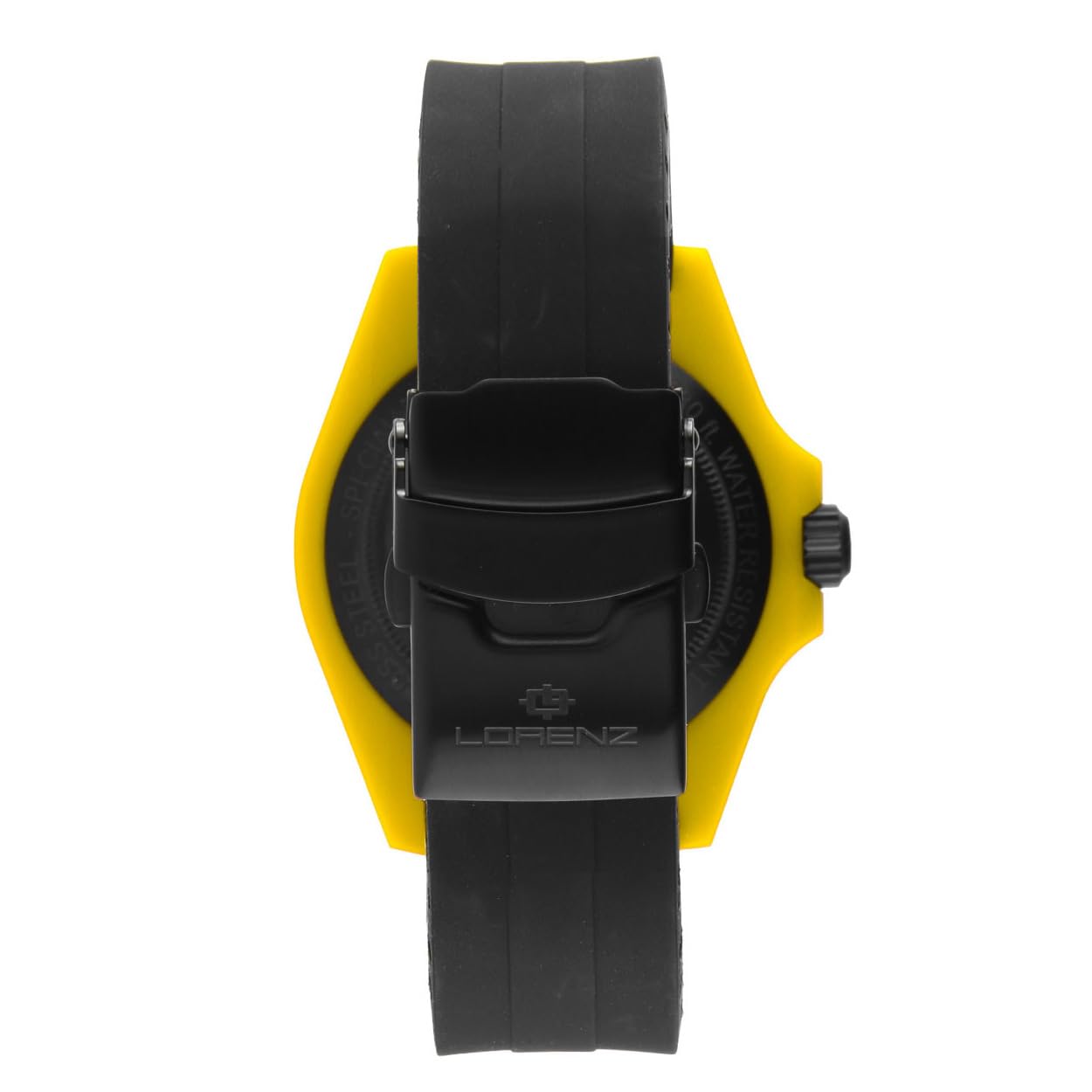 Lorenz Ocean Club 030268EE - Orologio Sportivo da Uomo al Quarzo - Orologio con cassa in superlega Soft Touch gialla - Cinturino in Gomma e chiusura deployante - Sub 100 metri - Cofanetto speciale sub