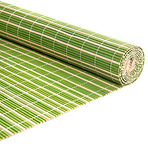 Bambusrollo Premium-Rollläden Für Den Innen- Und Außenbereich, Grüne und weiße Bambusrollos, Patio/Pavillon/Pergola/Carport-Sonnenschutz (80x120cm/32x47in)
