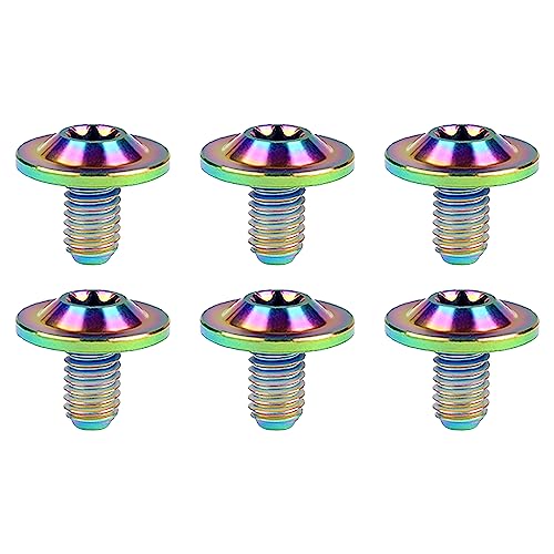 Image of Titanium Bolt Torx Head M6x10 15 20mm Screw for Bicycle Motorcycle Car Modification Pack of 6 (Rainbow, M6x10mm)