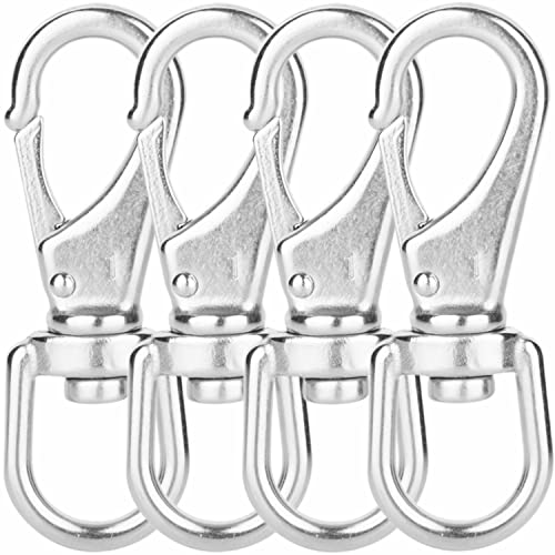 Faneta Stainless Steel Swivel Eye Snap Hooks, Flag Pole Clips, Marine Grade Scuba Diving Clips, Heavy Duty Spring Snap Hooks, Sturdy Metal Keychain Clips (3-1/2 Inch, M5/1#, 4-Pack) #TOP7