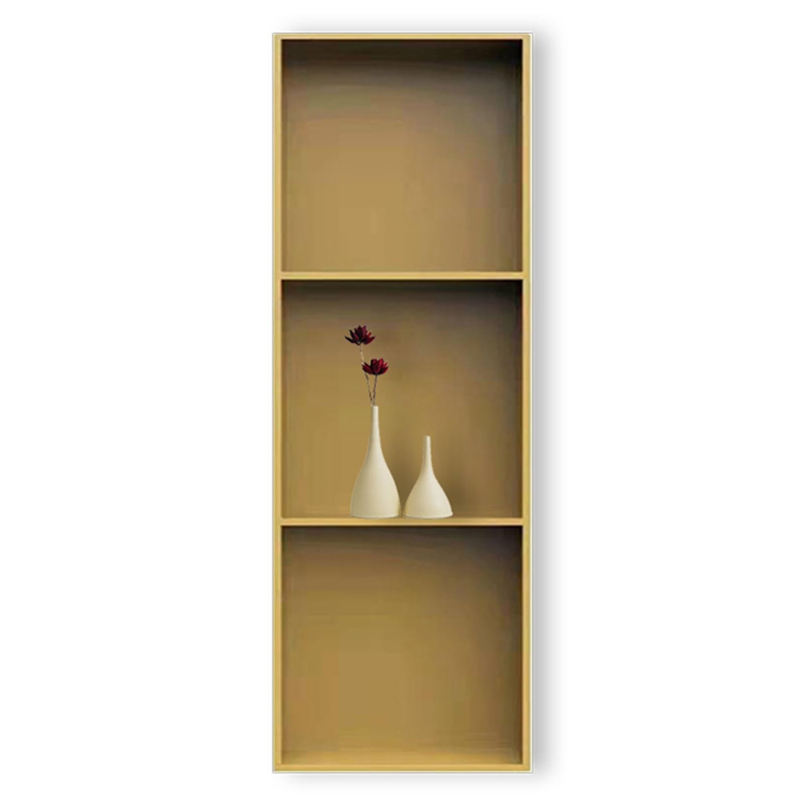 QUSYZD Shower Niche, Embedded Stainless Steel Waterproof Bathroom Shelves, Shampoo Toiletries Cosmetic Towel Shower Organiser, Recessed Storage Wall Shelves,Gold,Gold-90x28x12.5CM
