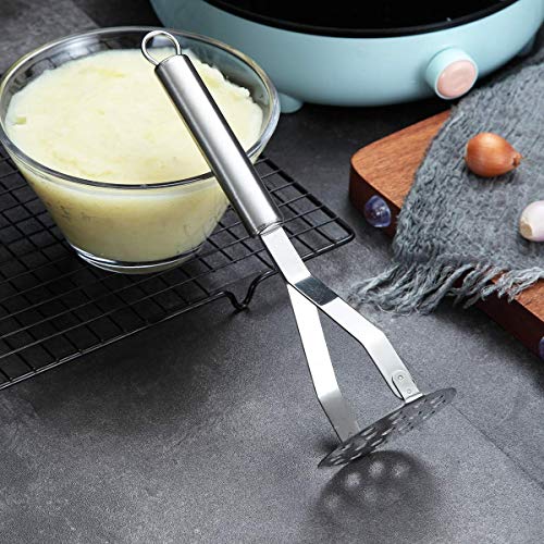 Image of Berglander Stainless Steel Potato Masher, Heavy Duty Food Masher, Silver