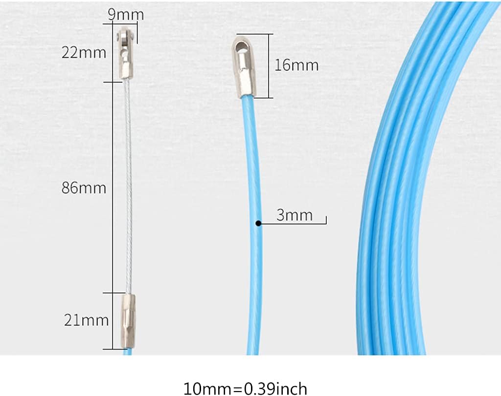5/10/15/20/25/30m Cable Puller Electrical Wire Fish Tape Cable Wire Puller Lead Device Electrician Tools, Blue