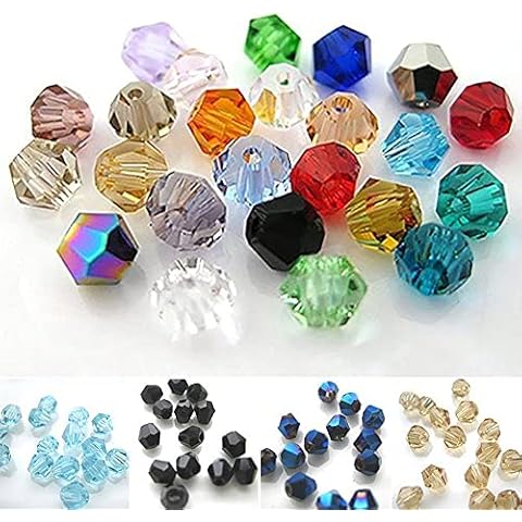 yibenwanligod 100 Pcs 4mm Loose Rhombus Beads Necklace Bracelet Jewelry Bangle DIY Marking Craft Golden Cover