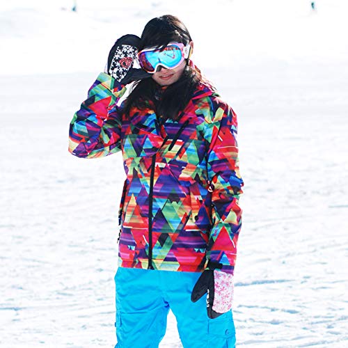 Women's Waterproof Ski Jackets Pants Set Windproof Girls Snowboard Jakets Colorful Printed Snowsuit #TOP5