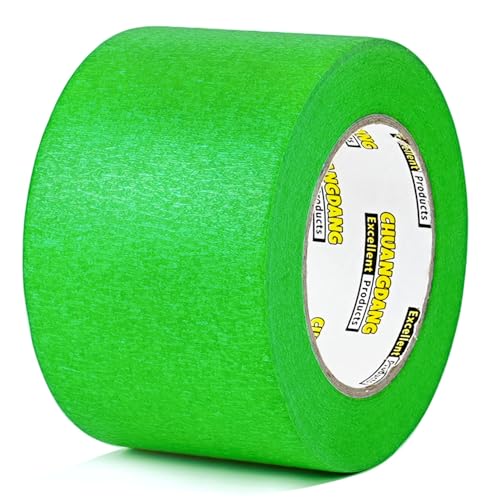 Image of Green Painters Tape 1rolls,3Inch x 60Yards,Green Masking Tape,Paint Tape for Wall Painting,DIY Crafts Arts,Painter's,Decoration Labeling,No Residue, Easy Removal