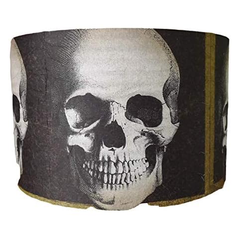 Gothic Skull Lampshade black and gold, Halloween Cover