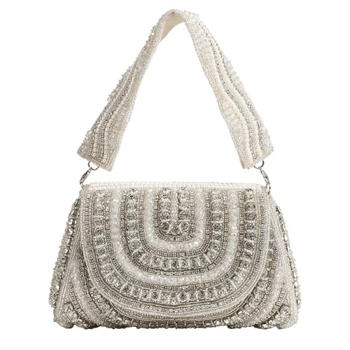 Image of THE TAN CLAN Chloe Flap Over Clutches for women Purses Luxury Evening Handbags for Women- Elegant Evening Handbag, Perfect for Weddings, Parties, and Special Occasions