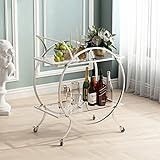 LORMITER Carritos de bar plateados para el hogar,