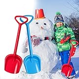 BeneFine Snow Shovels and Beach Shovels - Large Size 22 Inch Beach Shovels for Kids, Heavy Duty Plastic, Shovel Toys with Handle for Digging Sand and Beach Fun Gift Set Bundle(2 Pack)