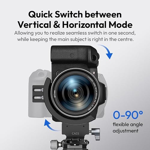ULANZI C041 Rotatable Half Collar Mount Plate,Lens Collar for DSLR Cameras,Fits Arca-Type Plate,Compatible with Canon Nikon Fujifilm Sigma Lenses-Supports 95mm Ring Lens Mount Shooting - Thumbnail 3