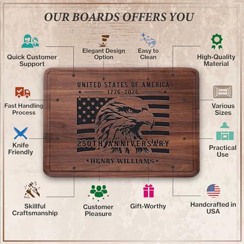Tabla de Cortar Personalizada BBQ con Diseño Bandera Americana miniatura 5