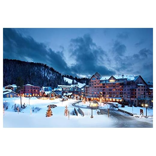 ZSMPU Aspen Colorado skidort pussel 1 000 stycken, trä monterad gör-det-själv pussel montering leksaker för barn gåva