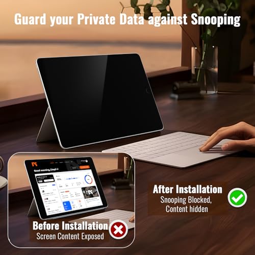 avakot Privacy Screen Protector for iPad 9th Generation 10.2 Inch 2022, Private Tempered Glass Film for iPad 8th/7th Gen 10.2", Private Touch Sensitive, Anti-Fingerprint, Case Friendly, 1 Pack by avakot - Image 4