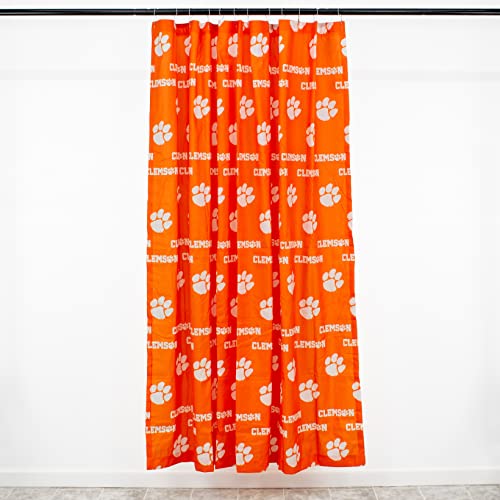 Image of Everything Comfy Clemson Tigers Bright and Colorful Shower Curtain Cover 70 inch x 72 inch