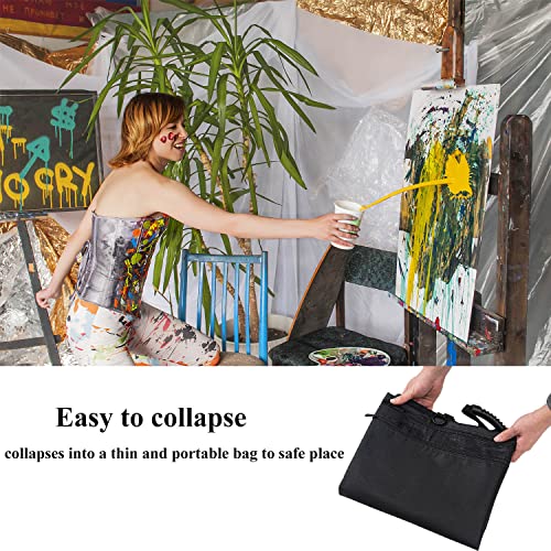 Image of eageus Art Portfolio Case 23 x 27 inches, Waterproof Nylon Large Art Portfolio Bag Artist Canvas Carrying Bag with Soft-sided Shoulder Straps, Black Art Storage Folder for Artwork Organization