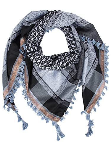Image of Merewill Cotton Shemagh Tactical Desert Wrap Keffiyeh Head Neck Arab Scarf For Men 49 inchx49 inch