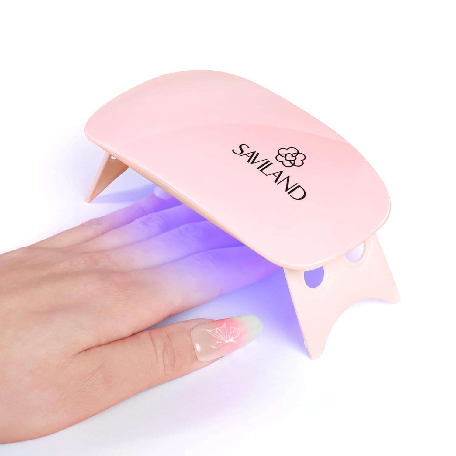 SAVILAND SSPro X Gel U V Nail Lamp: 12W Pink Mini Portable U V Light for Gel Nails Fast Curing 2 Timers Cure Lamp lampara led para uñas USB Interface Folding Design Personal DIY Home Traveling Use