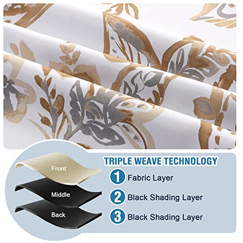 H.versailtex 100% Blackout Curtains For Bedroom Paisley Floral Printed Curtains 63 Inches Long Grommet Curtains & Drapes Thermal Curtains Window Treatments With Black Liner 2 Panels, Taupe #TOP4