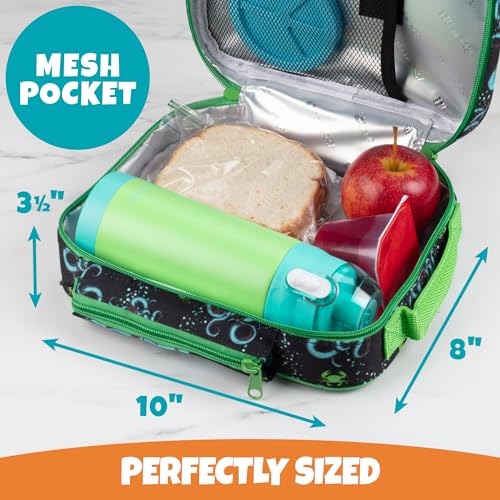 Insulated Lunch Box w Snack Pocket & Water Bottle Holder-Boys or Kids Octopus School Lunchbox Tote Keeps Food Hotter or Colder Longer- Reusable Bag Fits Most Bento Boxes, Ice Packs- Back to School - Thumbnail 4