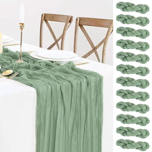 La Mejor Lista de Centro de Lavado A Gas - los más vendidos. 42 Paquete de 12 pasillos de mesa de gasa estilo bohemio de color verde salvia, mantel de queso de 10 pies de largo, para boda, baby shower, centro de mesa transparente para...
