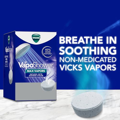 Vicks VapoShower Max Tablets, Non-Medicated Eucalyptus Shower Steamer Tablets, Menthol, Aromatherapy, 4ct - image 3