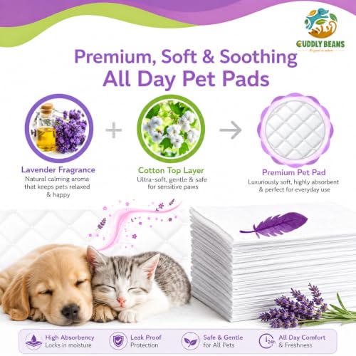 Image of Dog, Puppy & Cat Training Pee Pads, High Absorbency, Lavender