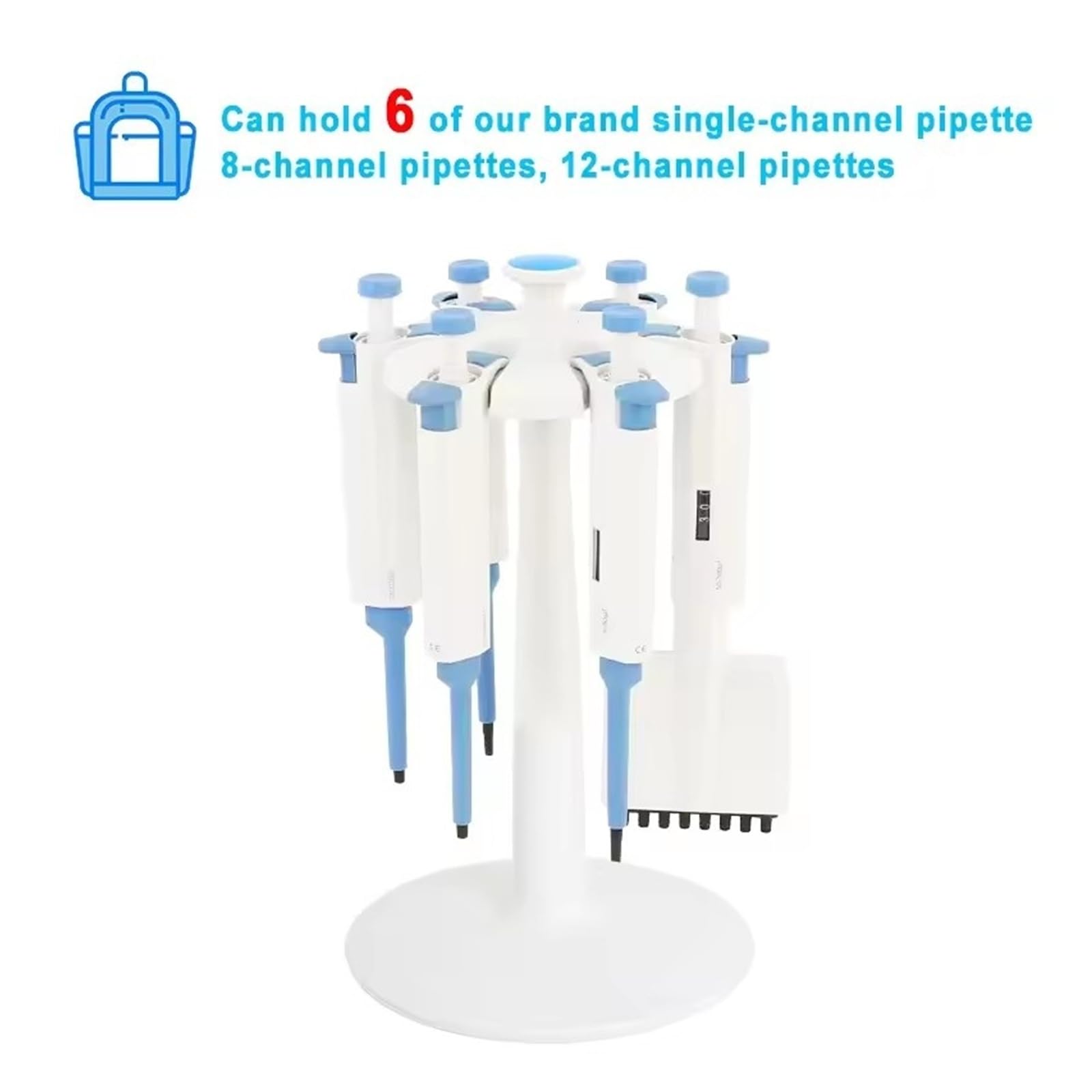 Pipeta, Soporte redondo for pipetas de laboratorio, for colocar pipetas, hasta 6 soportes for pipetas