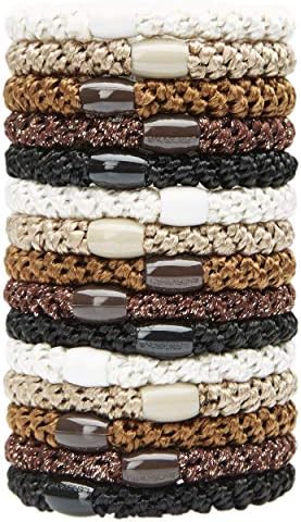 L. Erickson Grab & Go Ponytail Holder, Daily Neutral, Set of Fifteen - Exceptionally Secure with Gentle Hold