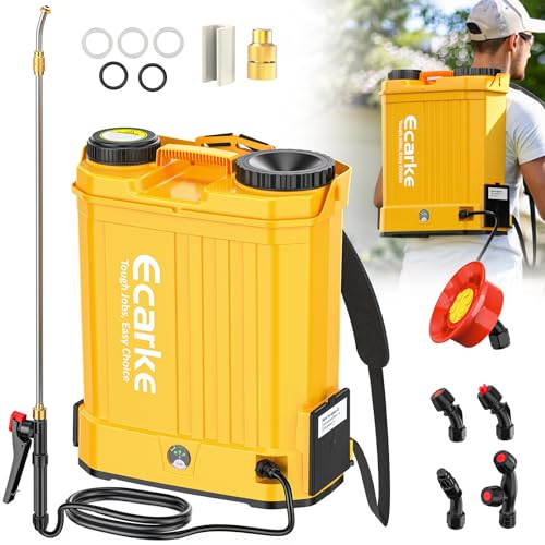 Battery Backpack Sprayer Compatible with Dewalt 20V Battery (Tool Only) 4.2 Gallon with Auto Mixer 0100PSI Adj Leak-Proof Metal Telescopic Wand 42 6 Nozzles Ergonomic Strap Ecarke Garden Sprayer