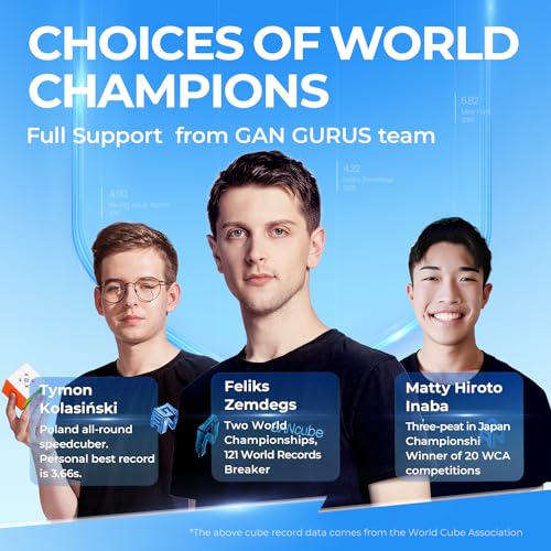 GAN 356 M, 3x3 Magnetic Speed Magic Cube Stickerless Gans 356M (Lite ver. 2020, no Extra Ges)