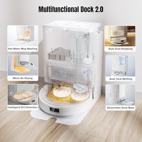 Image of roborock Qrevo MaxV Robot Vacuum and Mop, FlexiArm Design, Hot Water Re-Wash & Re-Mop, Auto-Drying, Self-Emptying, 7000Pa Suction, Built-in Voice Assistant, Auto Mop Lifting(Renewed)