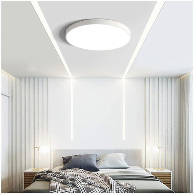 WHLMYH Kroonluchters Plafondlamp, Klassieke Ronde Plafondlamp, Dimbare Led Plafondlamp, Moderne Eenvoudige Woonkamer Slaapkamer Thuis Eetkamer Verlichting Lamp,Wit