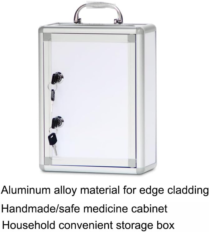 Safe with keylock, suitable for home, office, hospital, school, hotel safe storage cabinet, mailbox, home storage box, mini double lock suitcase, lockable wall mounted safe (white)