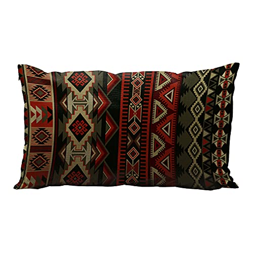 Wozukia Geometric Decorative Throw Pillow Cover Native American Design Navajo Mexican Motif Aztec Ornament Lumbar Pillow Cases Home Chair Bedroom Decor Oblong 12X20 Inches Cotton Linen Cushion Covers #TOP24