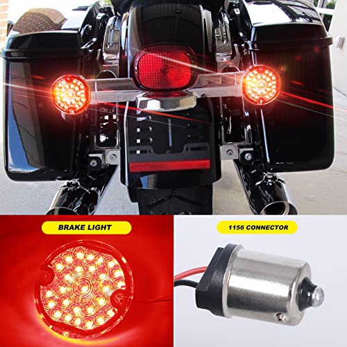 Image of 3-1 /4 Inch Rear Led Turn Signal Red Brake Light Compatible with ley Motorcycle Road Glide Road King Softail Ultra Classic Ultra Limited Electra Glide