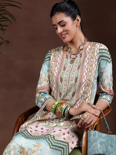 Image of Gerua by Libas Printed Crepe Straight Kurta Suit