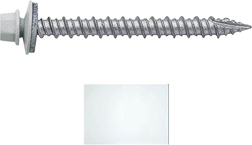Miniatura 2 de Tornillos para techos metálicos (750) Tornillos de techo de chapa metálica Brite White de 10.0 in x 2.0 in Brite. Tornillos para revestimiento de