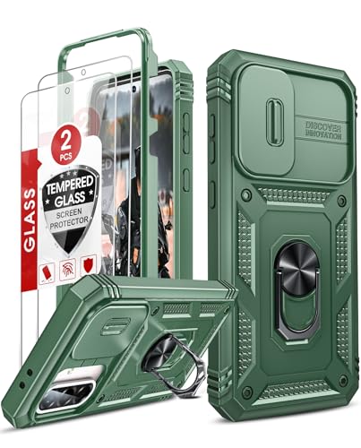 LeYi for Galaxy A36-5G Phone Case: [𝐍𝐎𝐓 𝐅𝐈𝐓 𝐀𝟓𝟔] Compatible for Samsung Galaxy A36 5G Case with Screen Protector, Slide Camera Cover Full Body Protection Funda para Android Samsung A36, Green