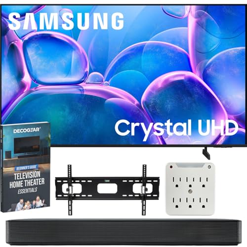 Samsung 58' U7900F Series UHD 4K Smart Tizen TV (2025) Bundle with LG SKM1 Compact Soundbar, 37'-100' TV Wall Mount, 6-Outlet Surge Adapter & Deco Gear Complete Home Theater Beginner's Guidebook