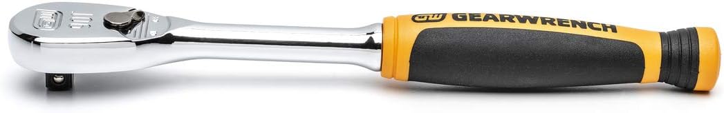 GEARWRENCH 1/4" Drive 90 Tooth Cushion Grip Teardrop Ratchet - 81007T, Multi